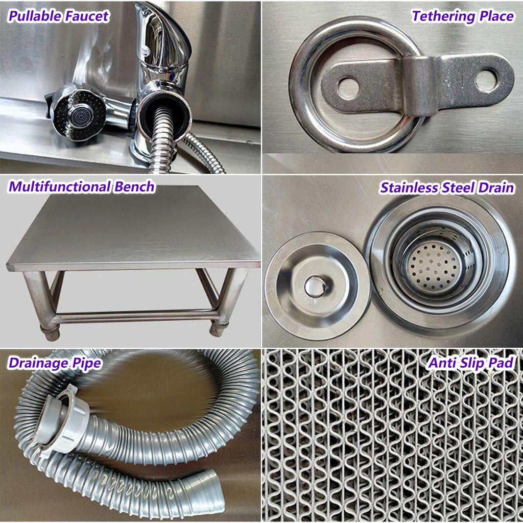 53'' Stainless Steel Pet Grooming Tub with Walk-in Stairs P386071