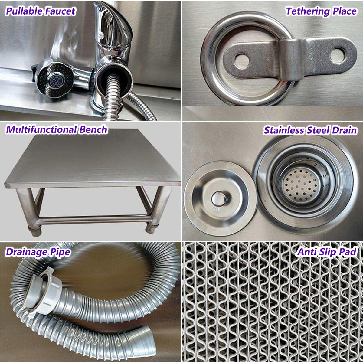53'' Stainless Steel Pet Grooming Tub with Walk-in Stairs P386071
