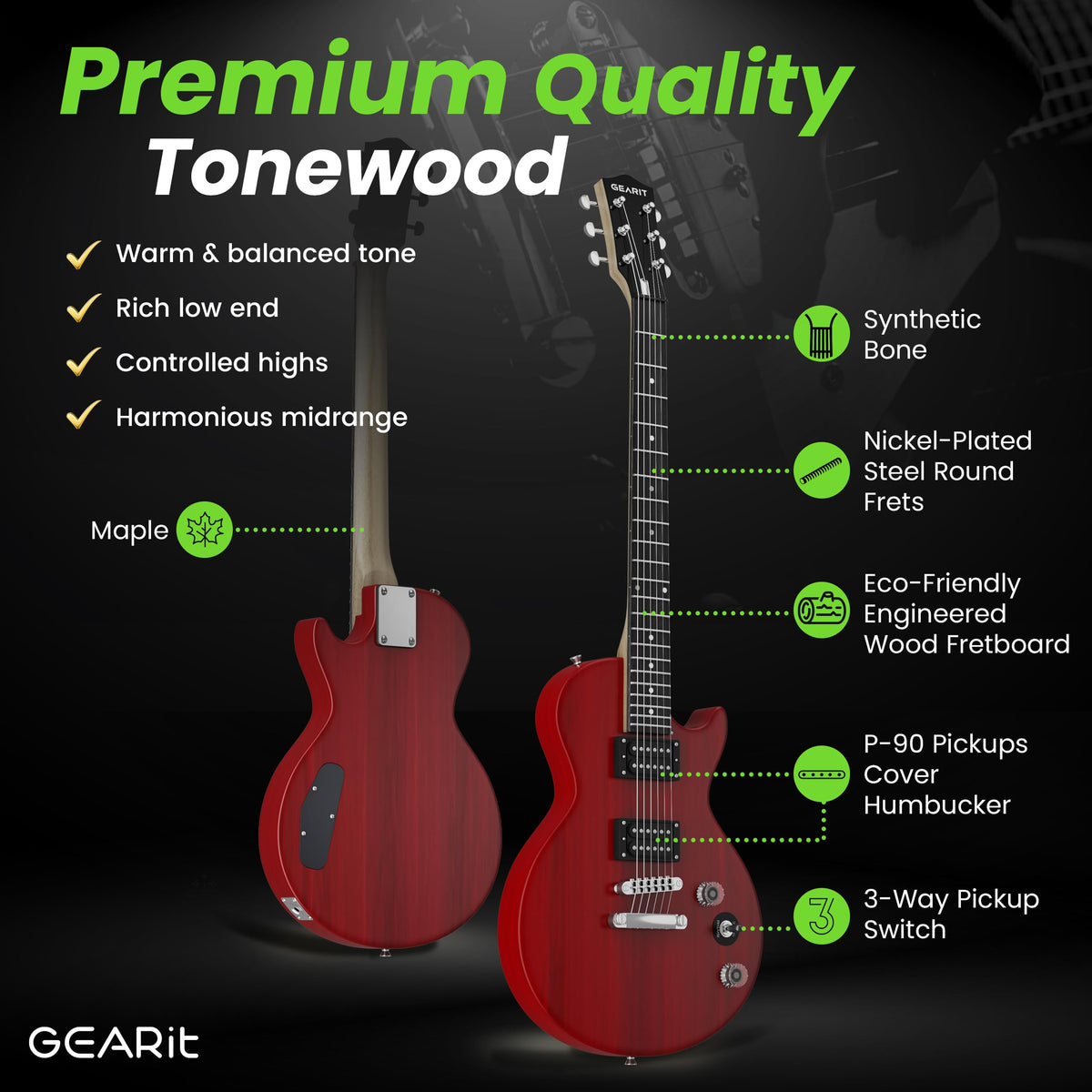 39 Inch Full Size Electric Guitar Bundle with Amplifier C2601