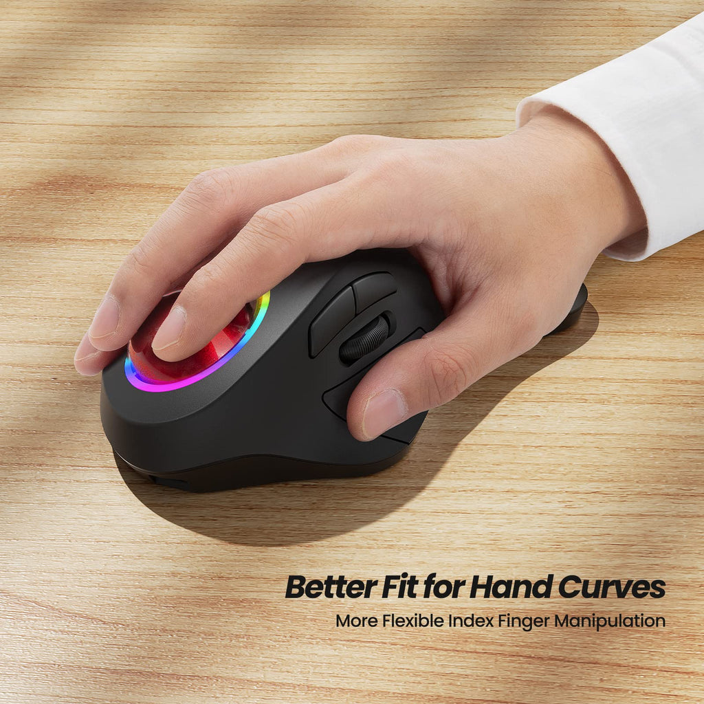 Wireless Ergonomic RGB Trackball Mouse A711766