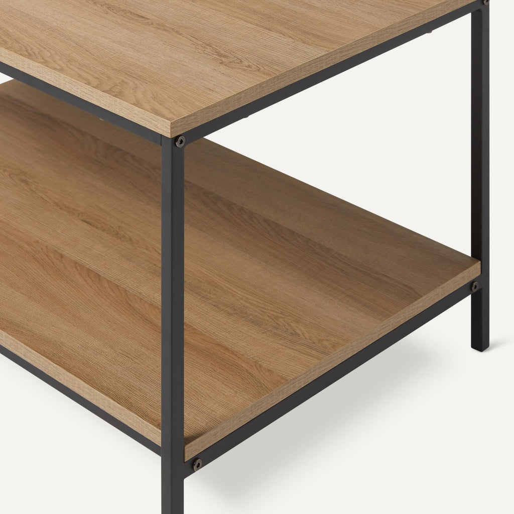 Rectangular Wooden Coffee Table with Bottom Shelf E9195