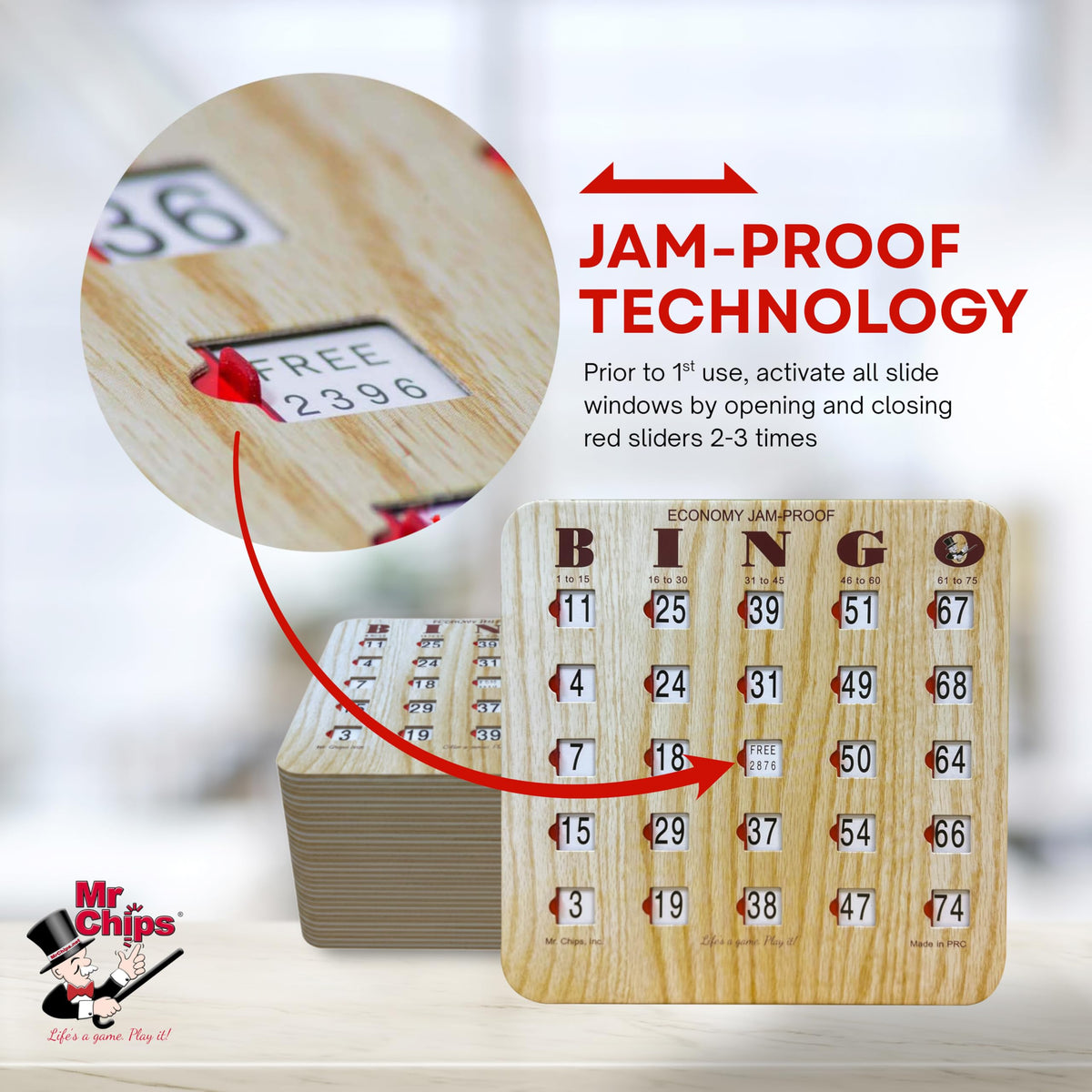 Bingo Cards with Sliding Windows 100 Pack C9238