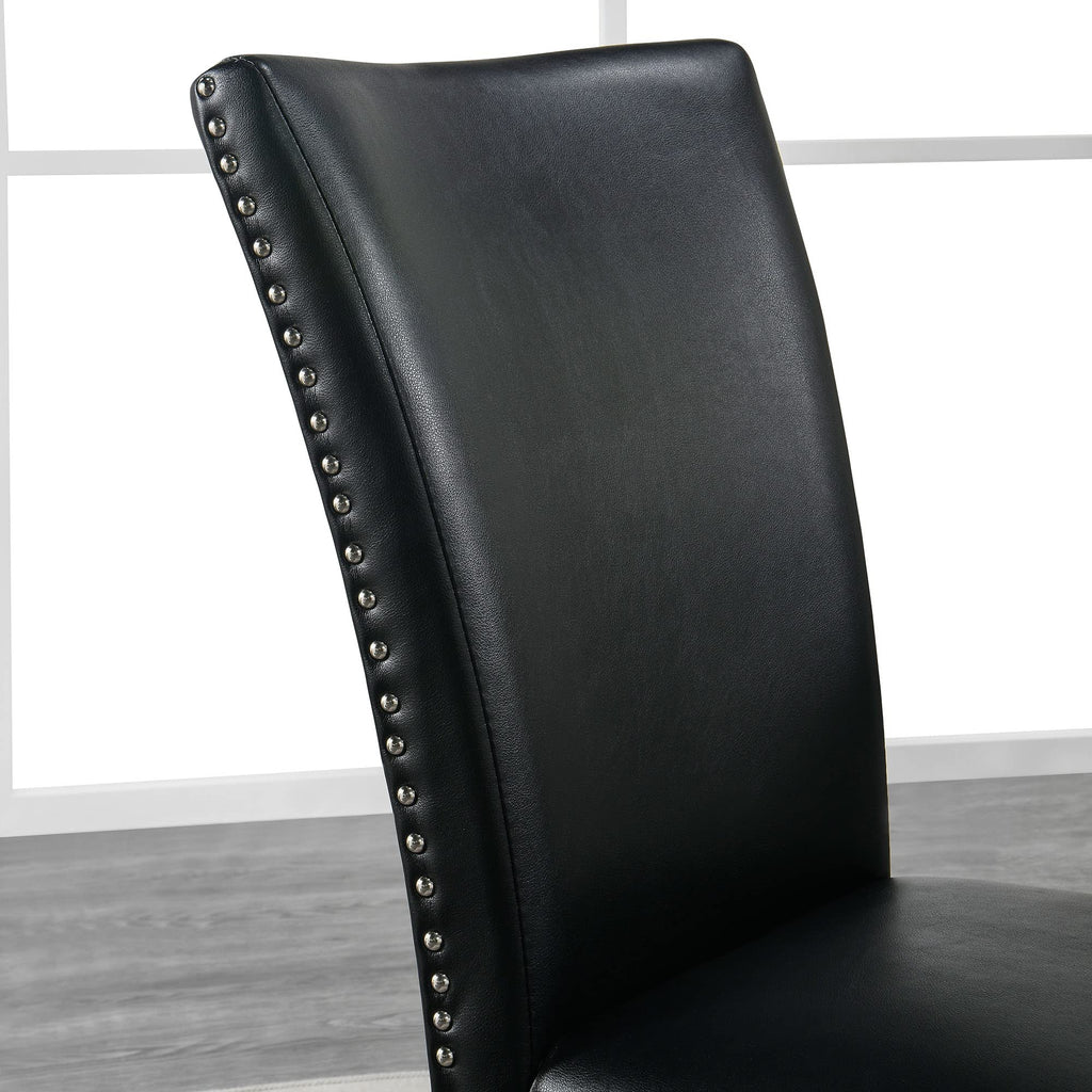 Black Leather Dining Chairs Set of 2 R173868