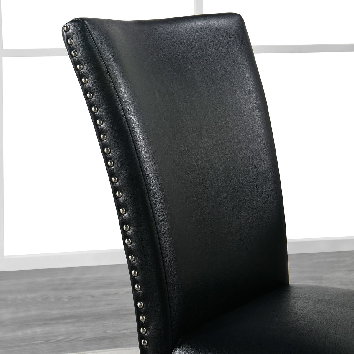 Black Leather Dining Chairs Set of 2 R173868