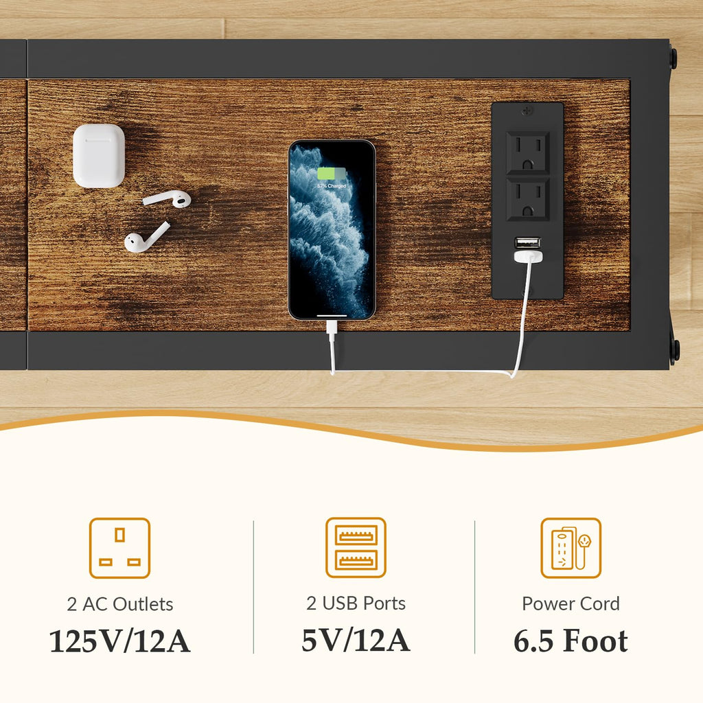 Narrow Console Table with Socket H3025