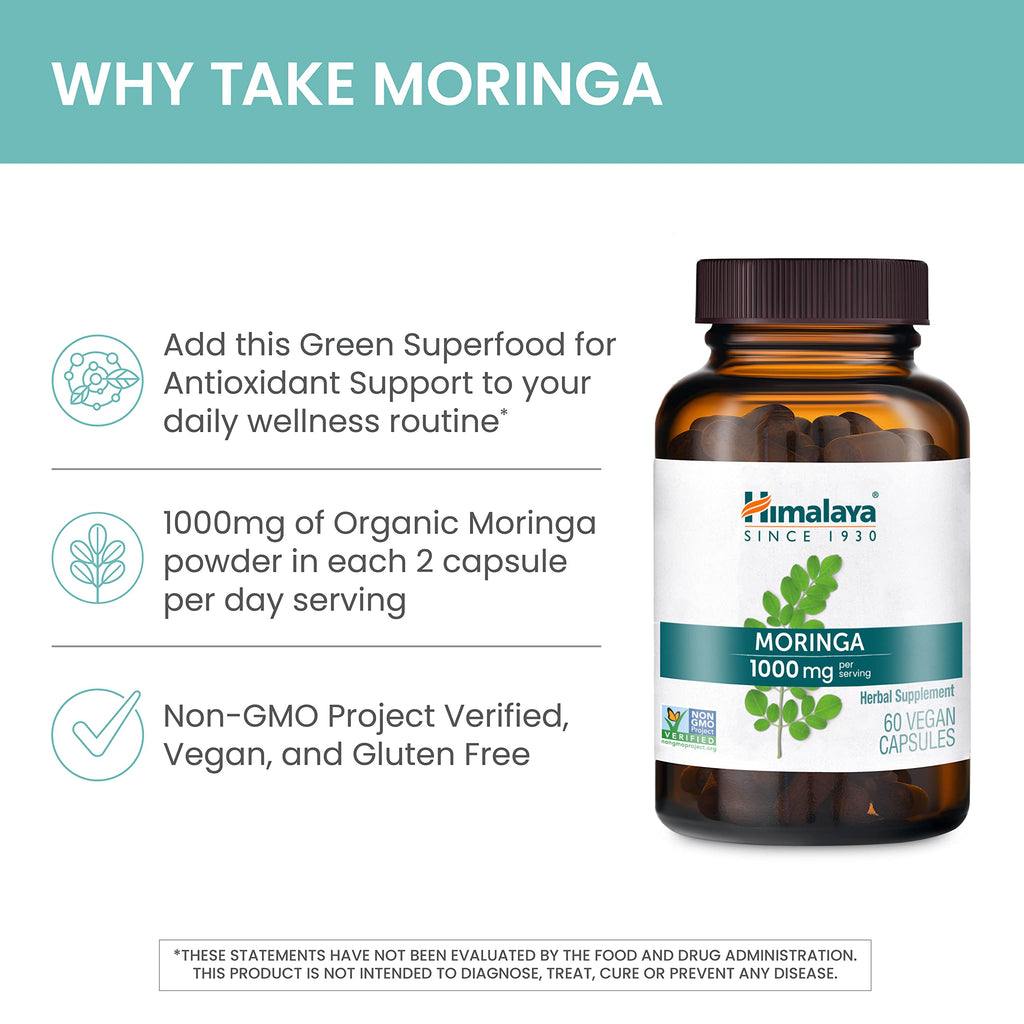 Organic Moringa 1000 mg 60 Capsules R7340