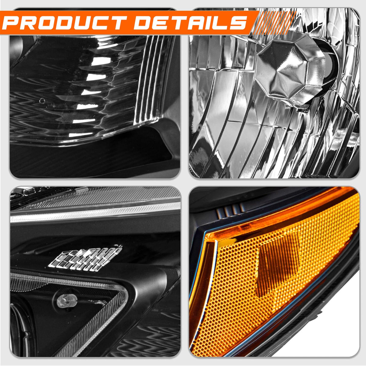 Black Halogen Headlight Assembly W40300