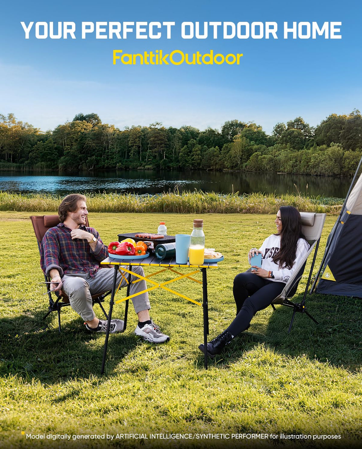 Portable Folding Aluminum Camping Table with Carry Bag K235