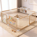 Foldable Wooden Baby Playpen with Toy Set R11493