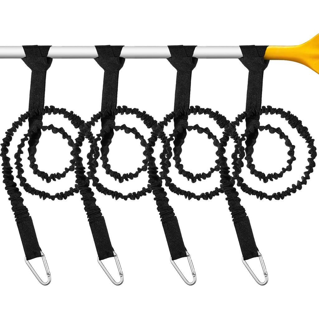 4 Pcs Stretchable Coiled Kayak Paddle Leash X383761