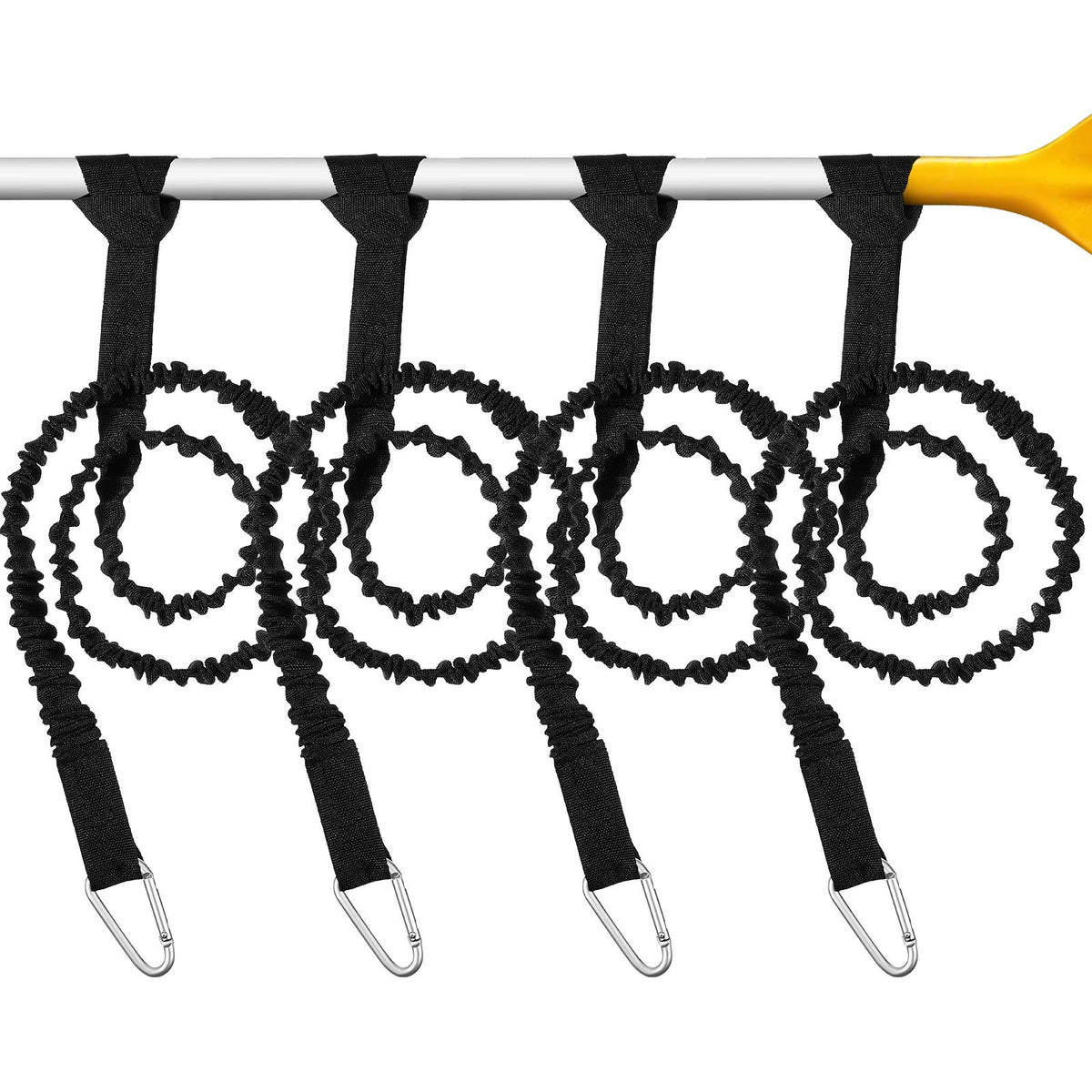4 Pcs Stretchable Coiled Kayak Paddle Leash X383761