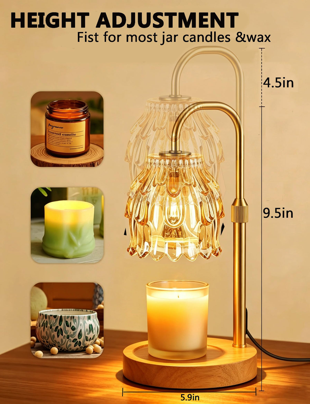 Dimmable Candle Warmer Lamp with Timer A268085