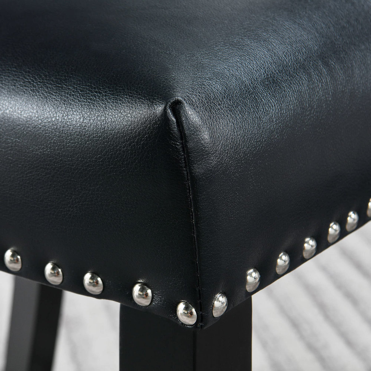 Black Leather Dining Chairs Set of 2 R173868