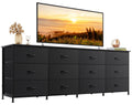 Black 12 Drawer Dresser TV Stand M7736