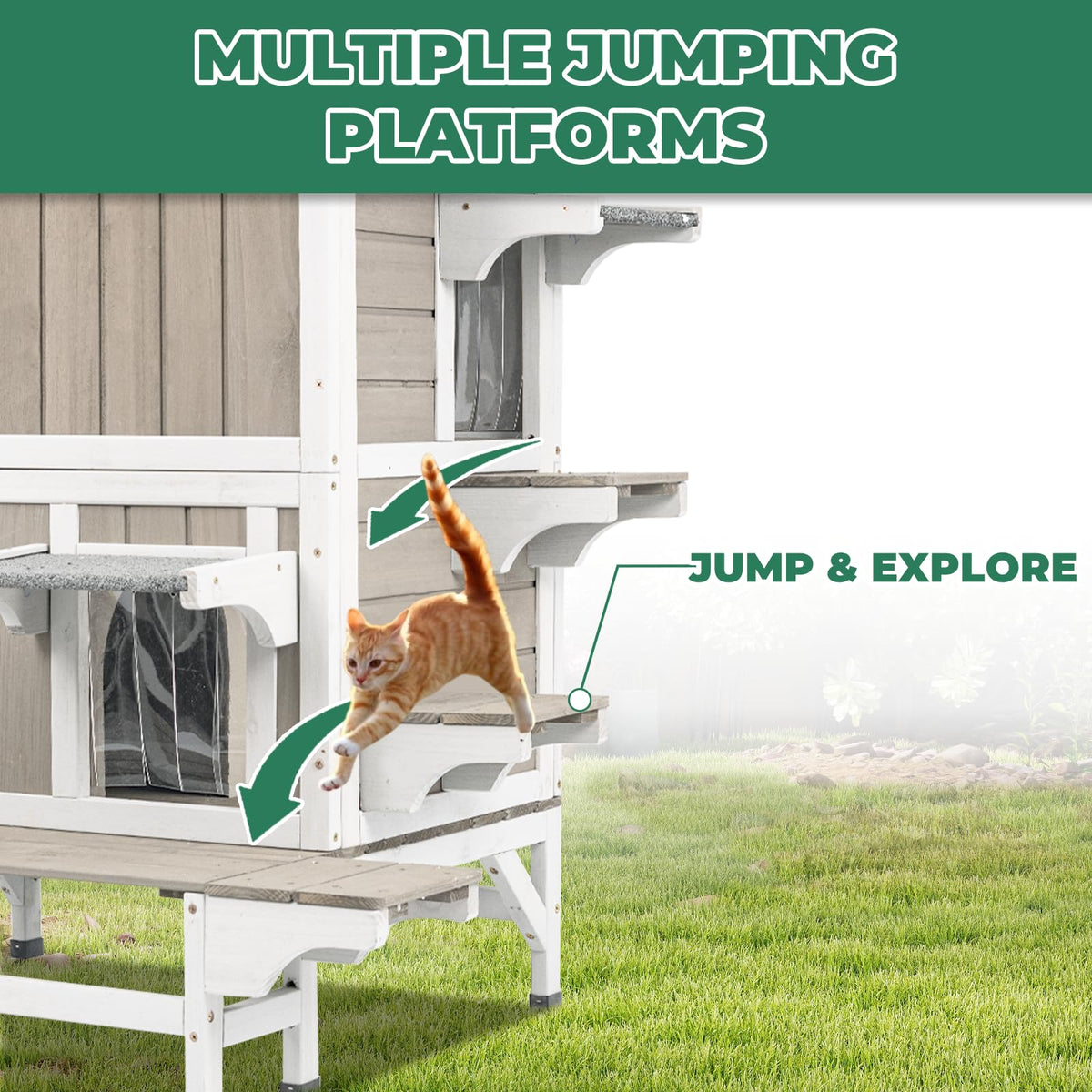 Insulated 2-Story Outdoor Cat House A4000