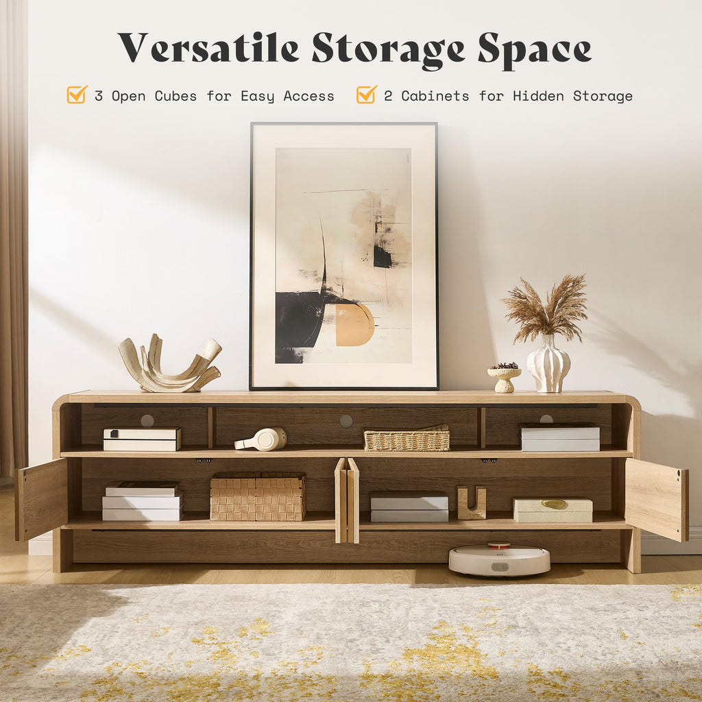 70" Fluted TV Stand with 2 Storage Cabinets Q499924