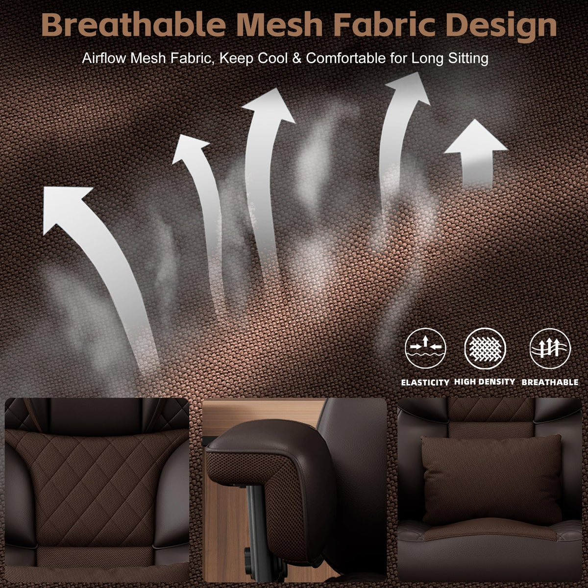 Brown Ergonomic High Back Office Chair with Footrest Y3132