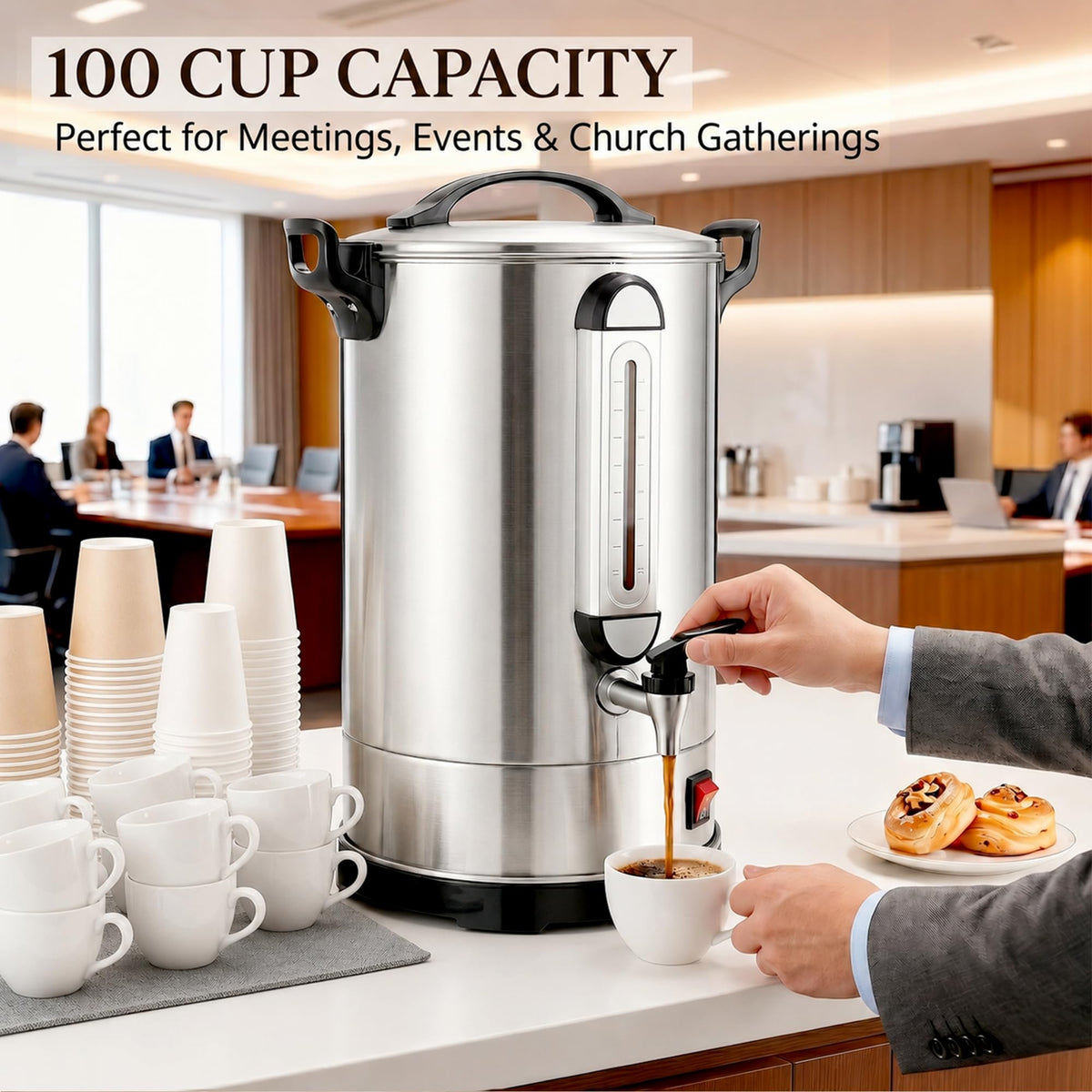 100 Cup Stainless Steel Commercial Coffee Urn Q76864