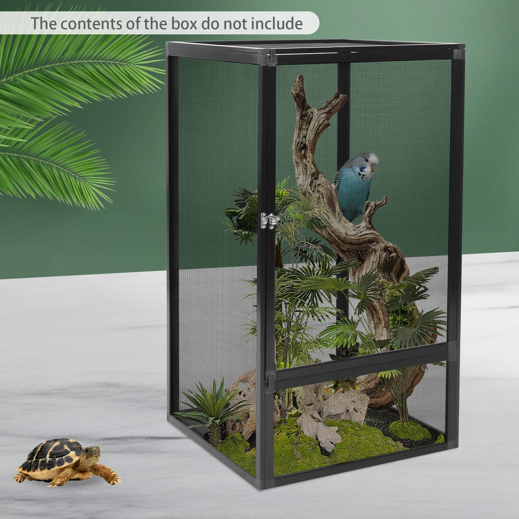 17.7x17.7x31.5 inch Aluminum Alloy Mesh Reptile Terrarium I520105