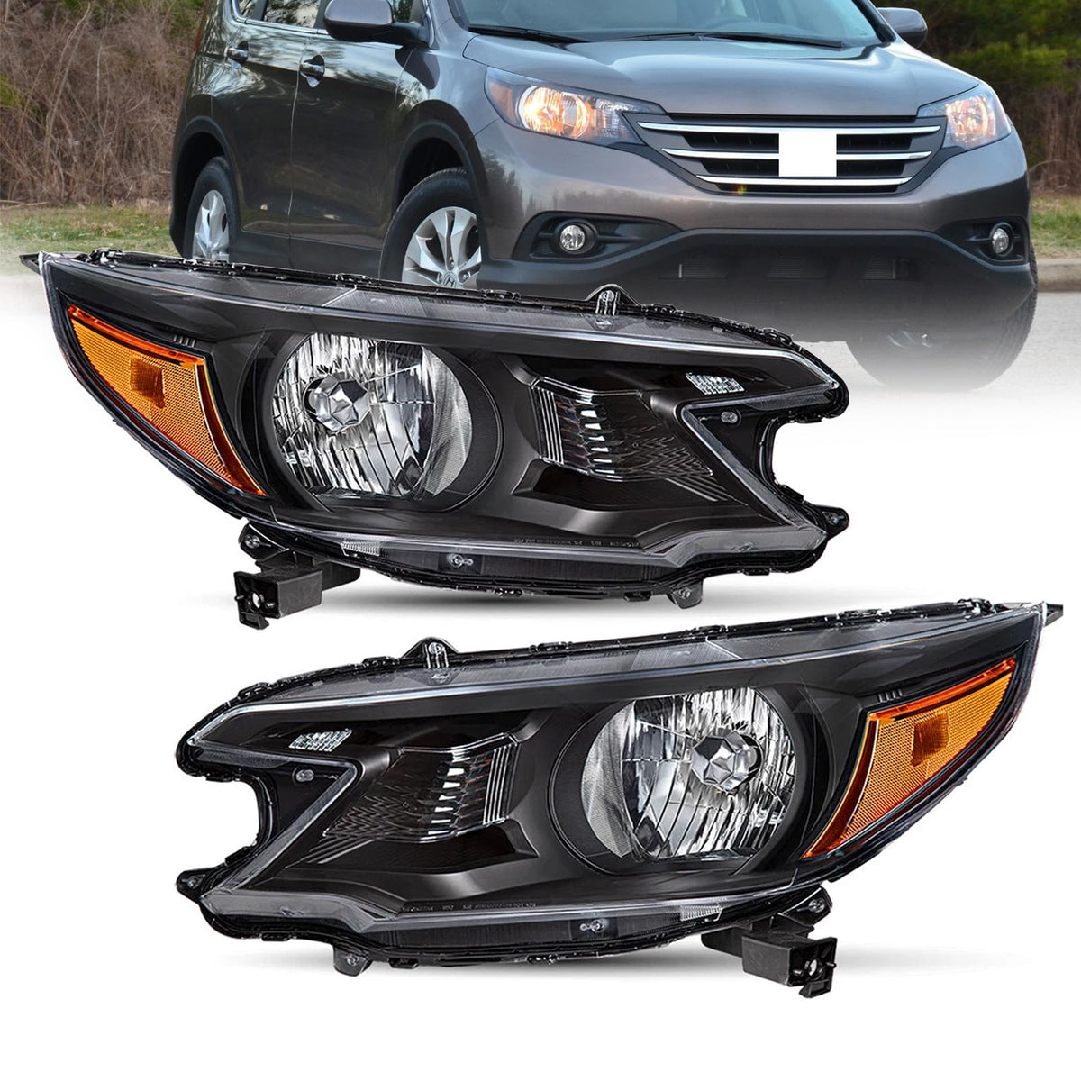 Black Halogen Headlight Assembly W40300