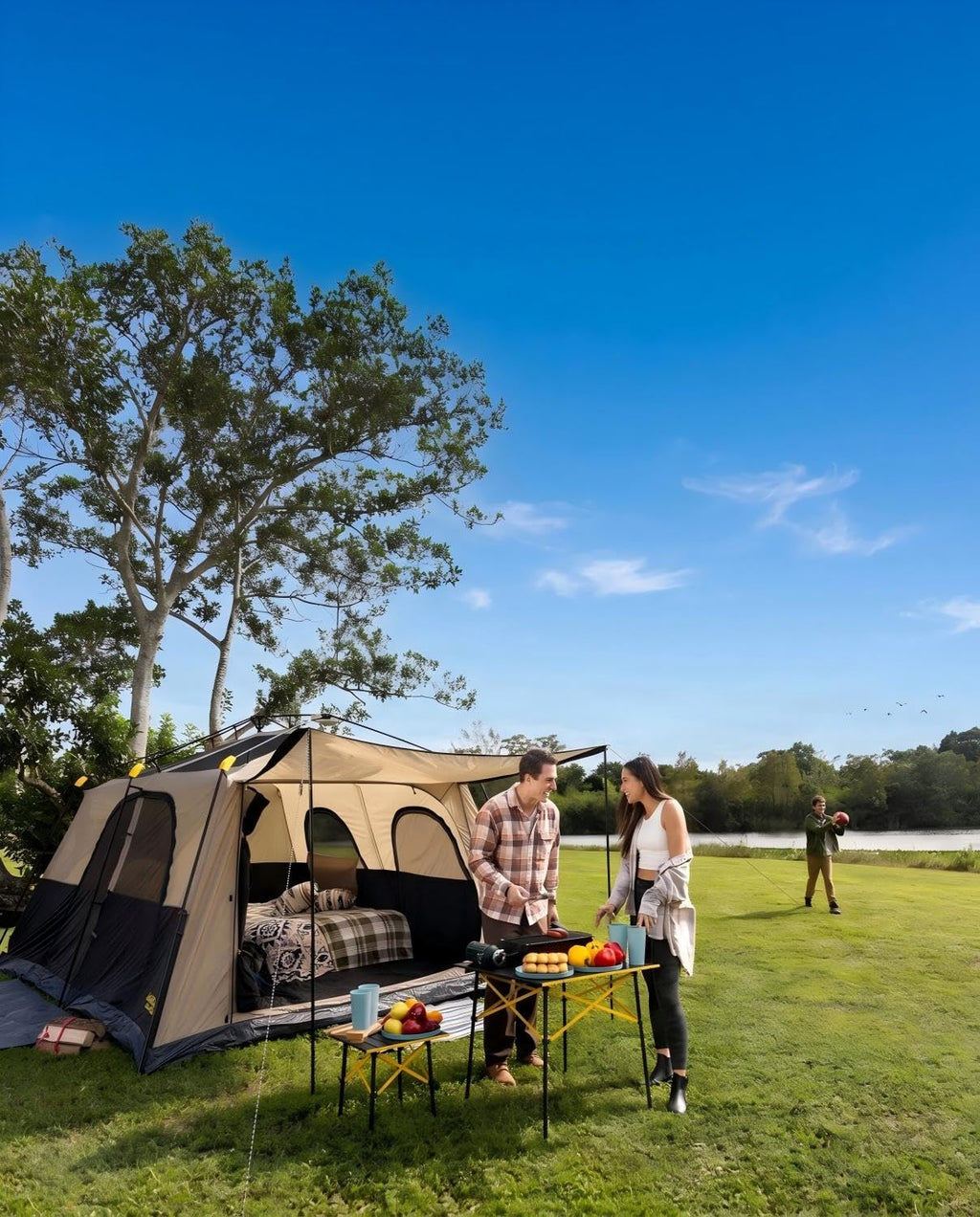 Portable Folding Aluminum Camping Table with Carry Bag K235