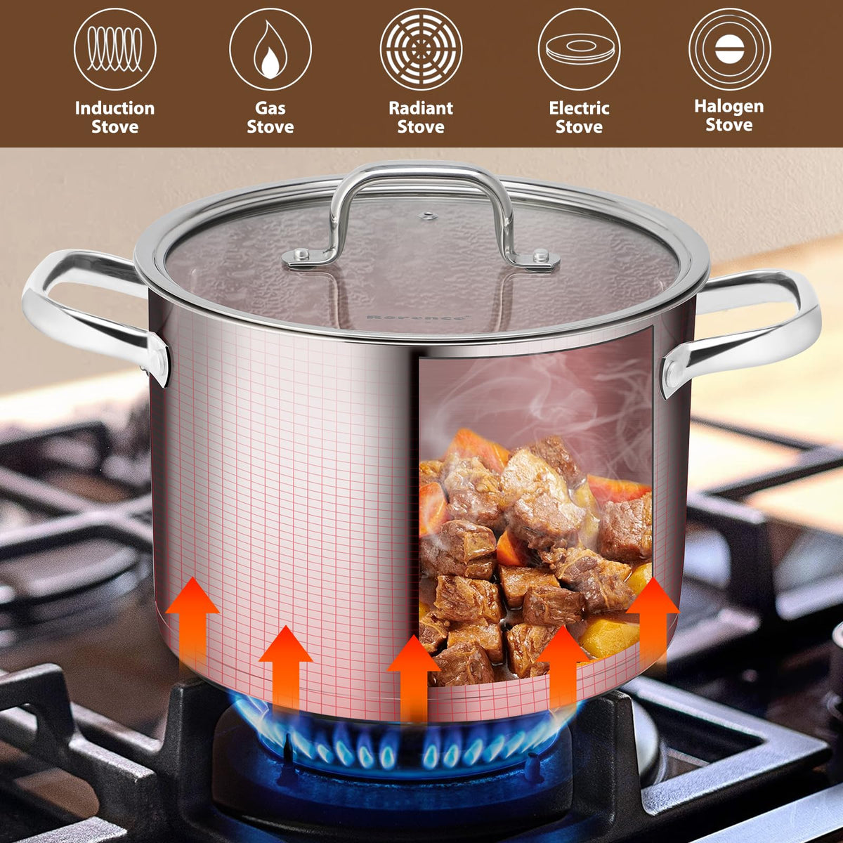 Stainless Steel 8-Quart Stock Pot Z457909