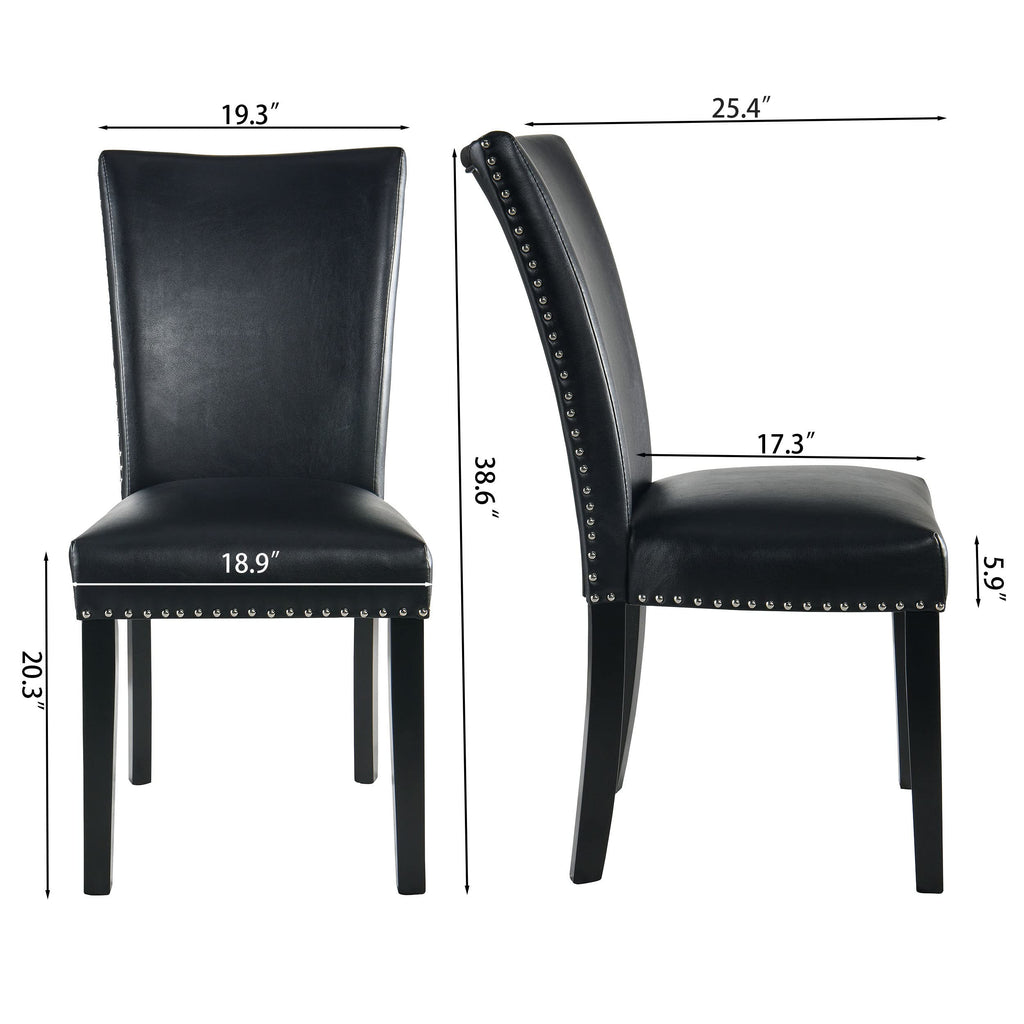 Black Leather Dining Chairs Set of 2 R173868