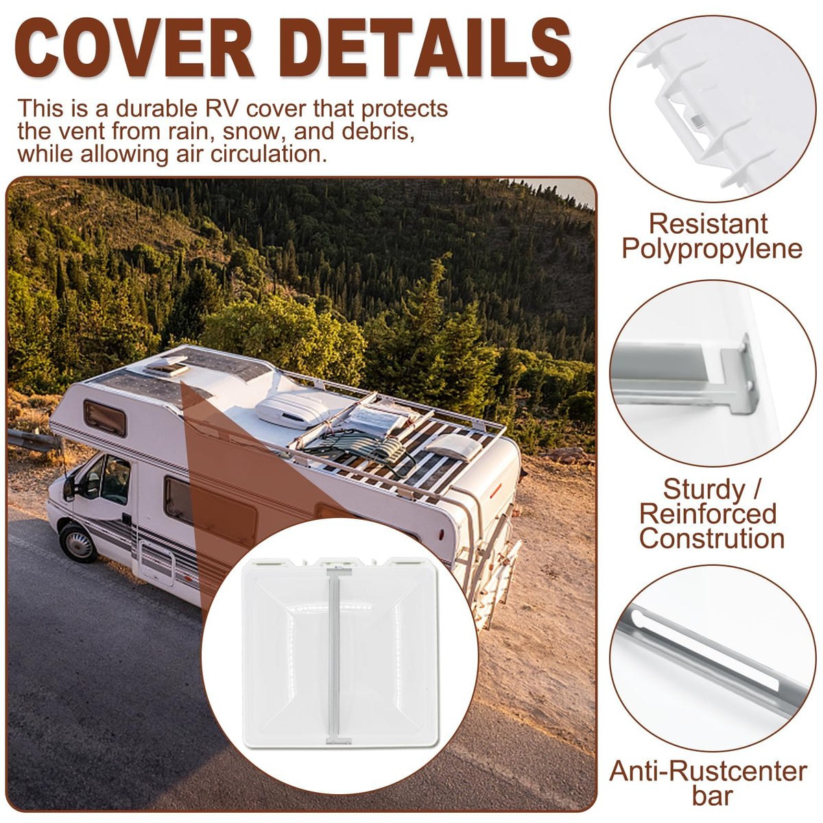 13" x 13" RV Vent Cover/Lid Metal Base K9209