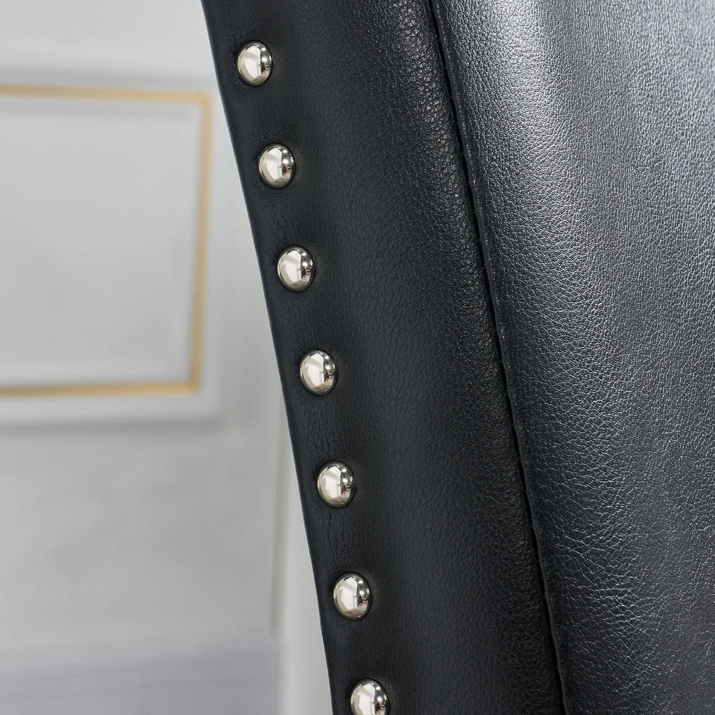 Black Leather Dining Chairs Set of 2 R173868