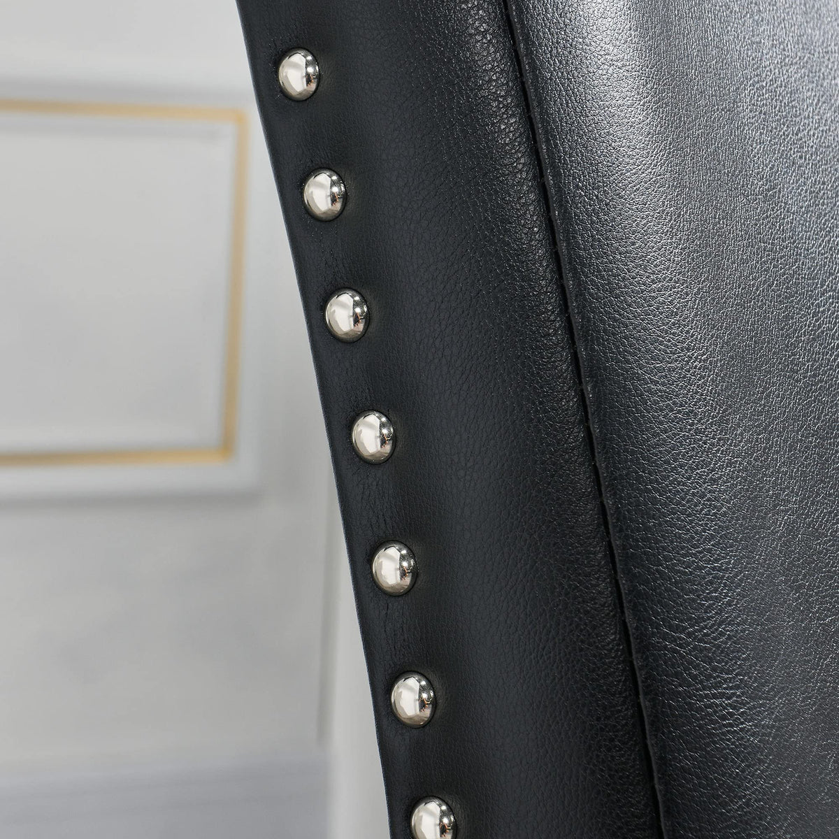 Black Leather Dining Chairs Set of 2 R173868