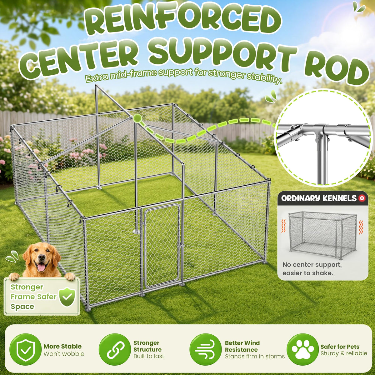 10x10 FT Heavy Duty Outdoor Dog Kennel E448382