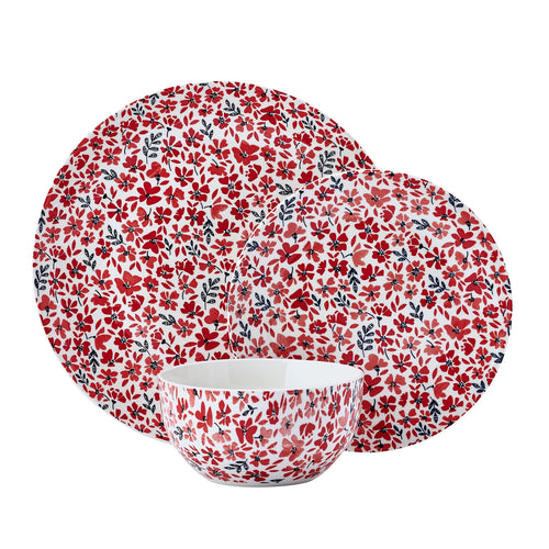 12 Piece Floral Stoneware Dinnerware Set M700047